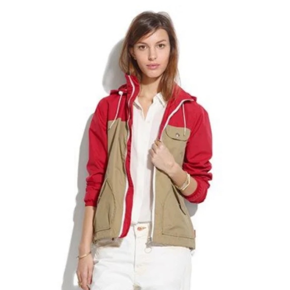 Penfield x Madewell Rochester Red and Tan Two Toned Rain Jacket